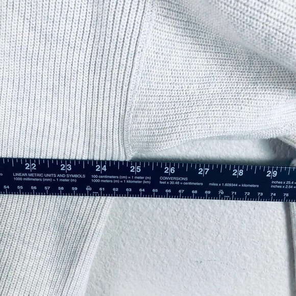 EDDIE Bauer Sweater Cream Knit Varsity Stripe V Pullover Casual Sz X Large Tall - Picture 9 of 13